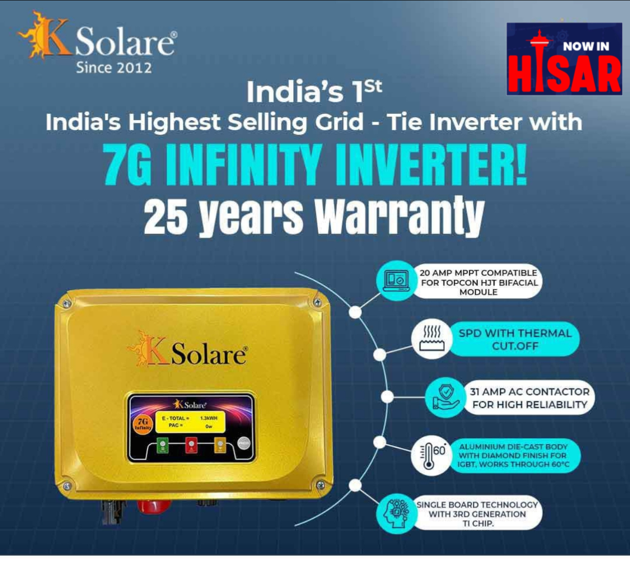 25 Years Warranty on Solar Ongrid Inverter from kSolare under PM Surya Ghar Solar Subsidy Scheme!